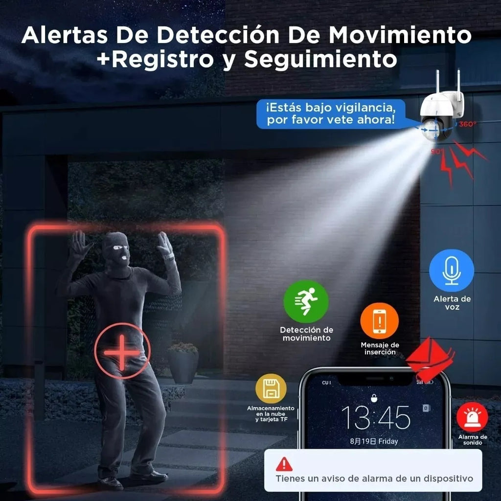 Camara Seguridad Robotica IP Wifi Full HD1080p PTZ 360° Zoom