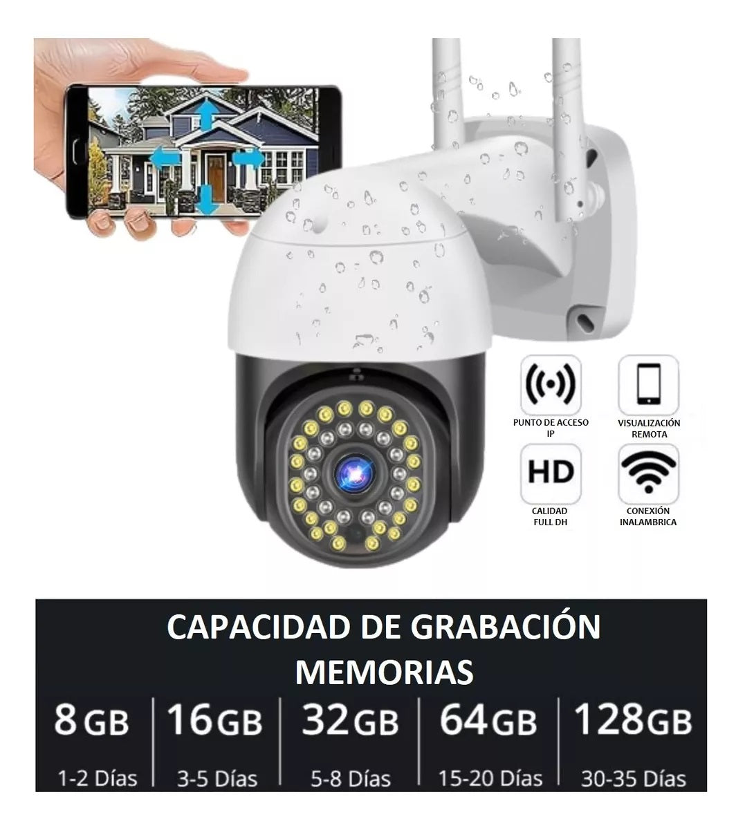 Camara Seguridad Robotica IP Wifi Full HD1080p PTZ 360° Zoom