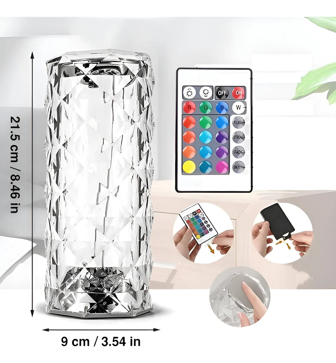 Lampara RGB tactil Efecto Rosa