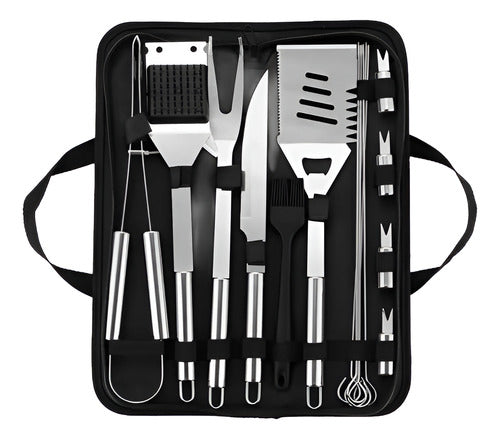 Set Parrillero Estuche Kit Bbq Para Asad
