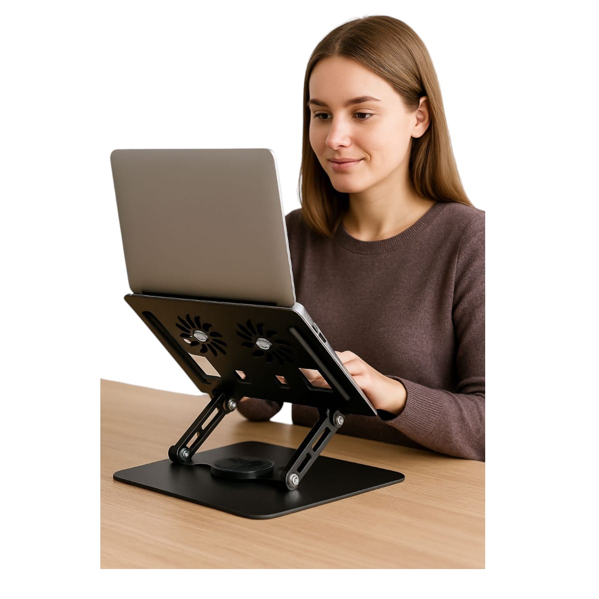 Soporte Para Portatil Metalico 360° con ventilador