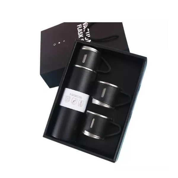 Termo SET VACUUM FLASK 500ML + 3 Pocillos Acero Inoxidable